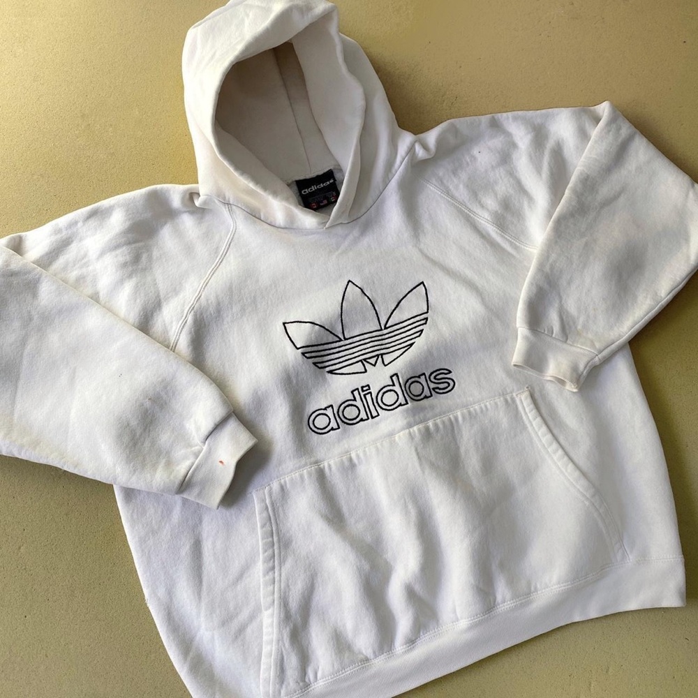 Vintage adidas white hoodie! Unisex!